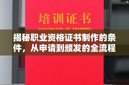 蚌埠揭秘职业资格证书制作的条件，从申请到颁发的全流程解析